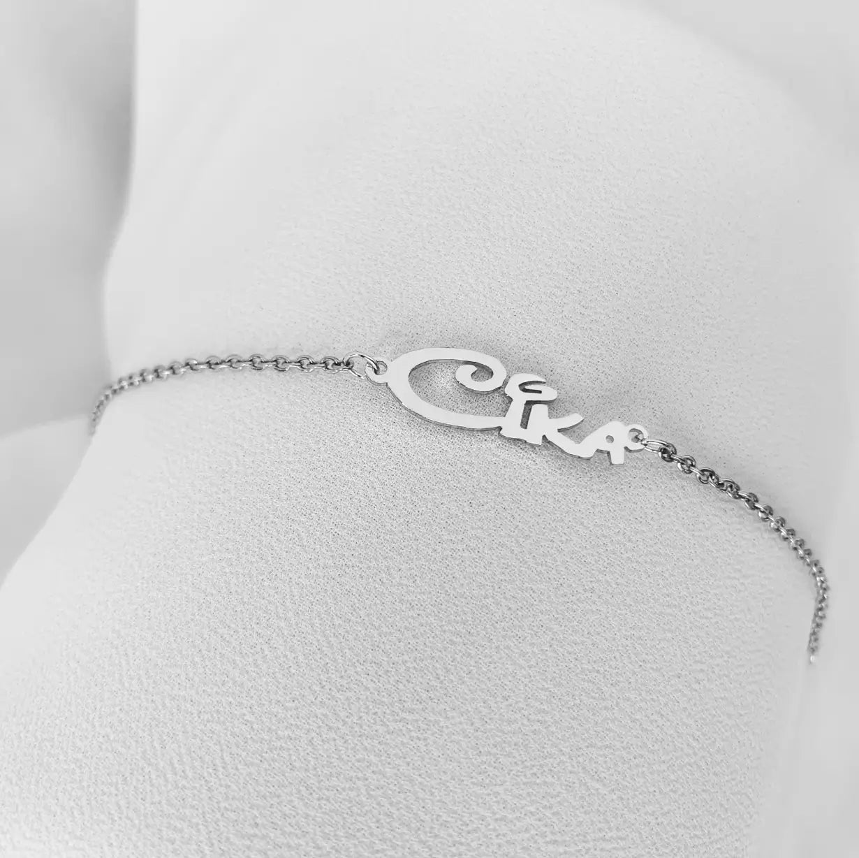 Silver Custom Letter Bracelet