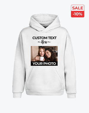 Personalized Photo and Slogan Text Hoodie