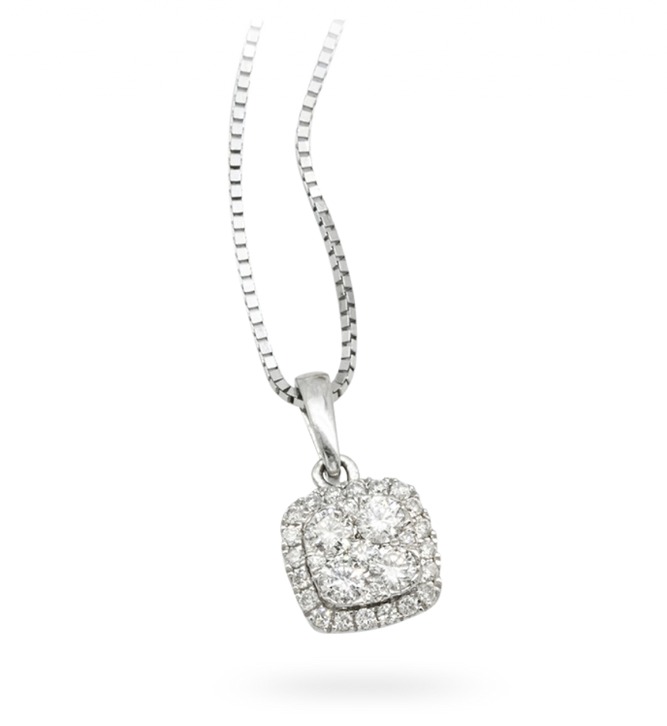 Diamond Accent Square Frame Pendant