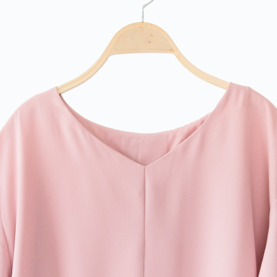 Women's Smocked 3/4 Sleeve Henley Shirt - Knox Rose
