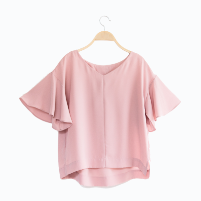 Women's Smocked 3/4 Sleeve Henley Shirt - Knox Rose