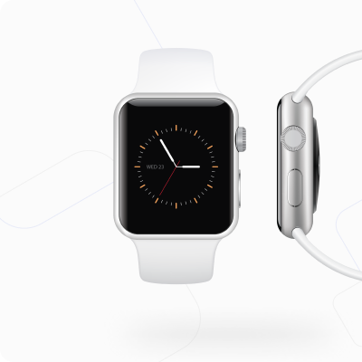 Silver Watch with White Sport Band