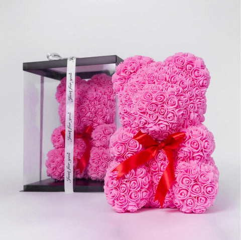 Pink Roses Teddy Bear-Love, gratitude and appreciation.