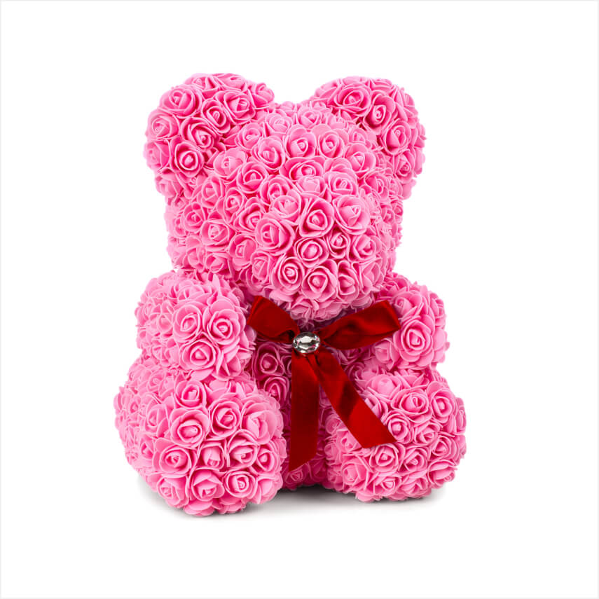 Pink Roses Teddy Bear-Love, gratitude and appreciation.