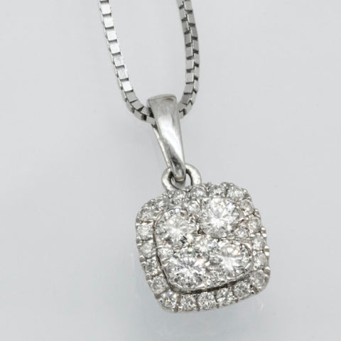 Diamond Accent Square Frame Pendant