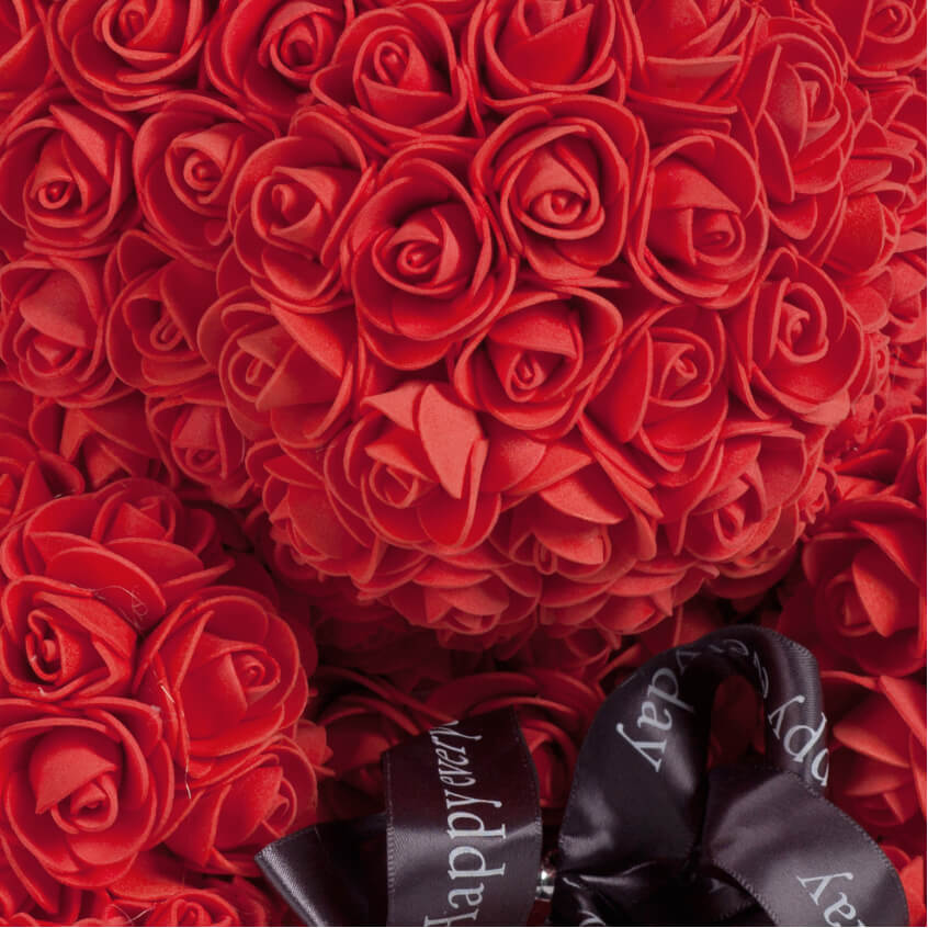 Red Roses Teddy Bear-Love and romance. Valentine's Day gift for girlfriend