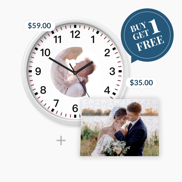 Wall clock + free wall jigsaw

