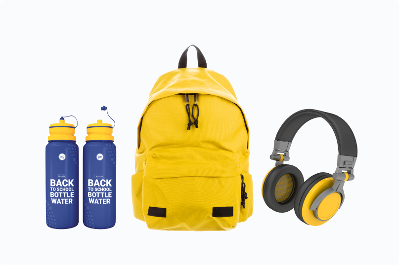 Combo Backpack + Water Bottle + Headphone