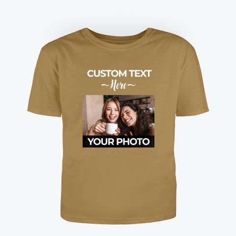Personalized Photo & Slogan Text T-shirt