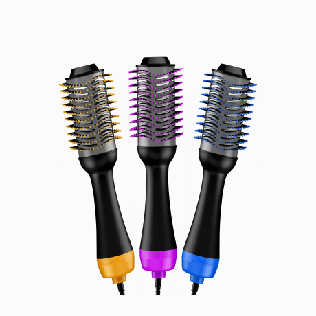 Ceramic Straightener Brush, Curler & Hot Comb 4 in 1 Salon Ionic Hair Brush