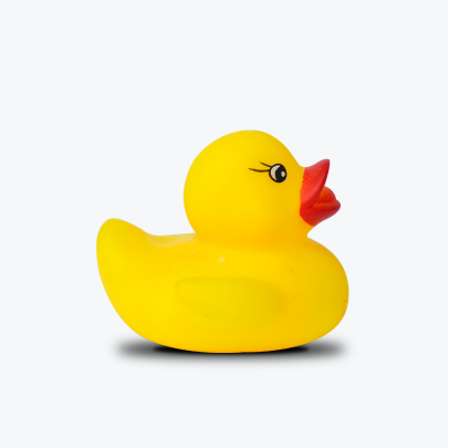 Yellow duck made from rubber anise.