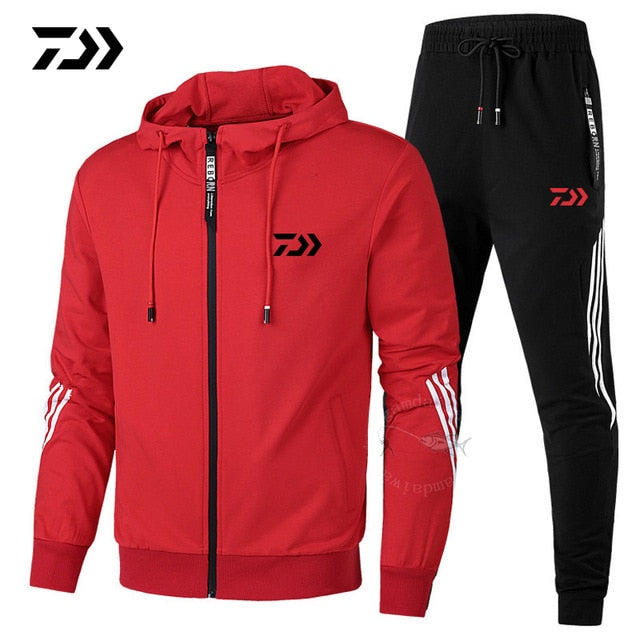 Daiwa Spring Autumn 2020  Fishing Suit Cotton Outdoor Camping Hiking Sport Set  Striped  Clothes Fishing Jacket Pants Suit