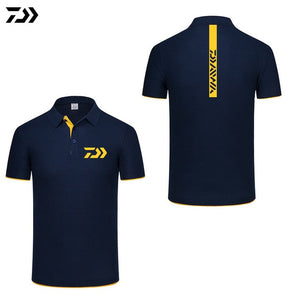 Daiwa Clothing Fishing Tshirt Men Breathable Quick Dry Fishing Clothes Outdoor Clothing Short Sleeve Sport Shirt Polo T-shirt
