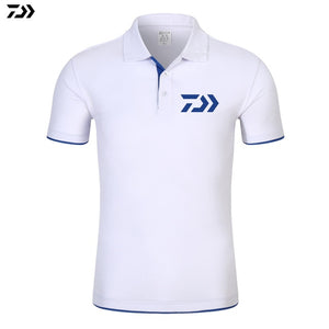 Daiwa Clothing Fishing Tshirt Men Breathable Quick Dry Fishing Clothes Outdoor Clothing Short Sleeve Sport Shirt Polo T-shirt