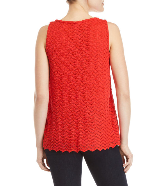 Petite Zigzag Lace Tassel Tank