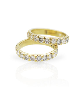 10K Gold Wedding Band - Pave Diamond