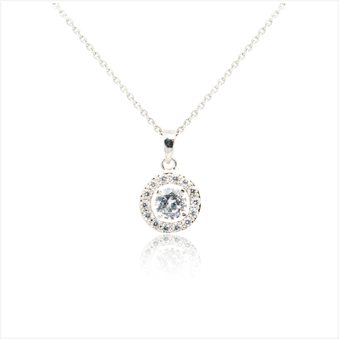 Vernus Single Diamond Pendant 4.31 TCW, Silver Chain