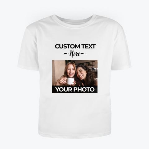 Personalized Photo & Slogan Text T-shirt
